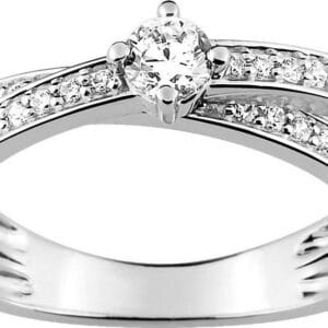ANILLO DE DIAMANTES 0.39CT GH-SI ORO 750