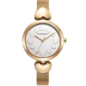 Reloj de Mujer Viceroy Kiss, tres agujas, acero con malla milanesa dorado 401138-97