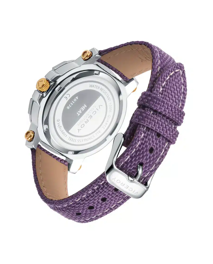 Reloj de Mujer Heat, caja de acero y correa de Nylon morado 401178-77 - Imagen 2