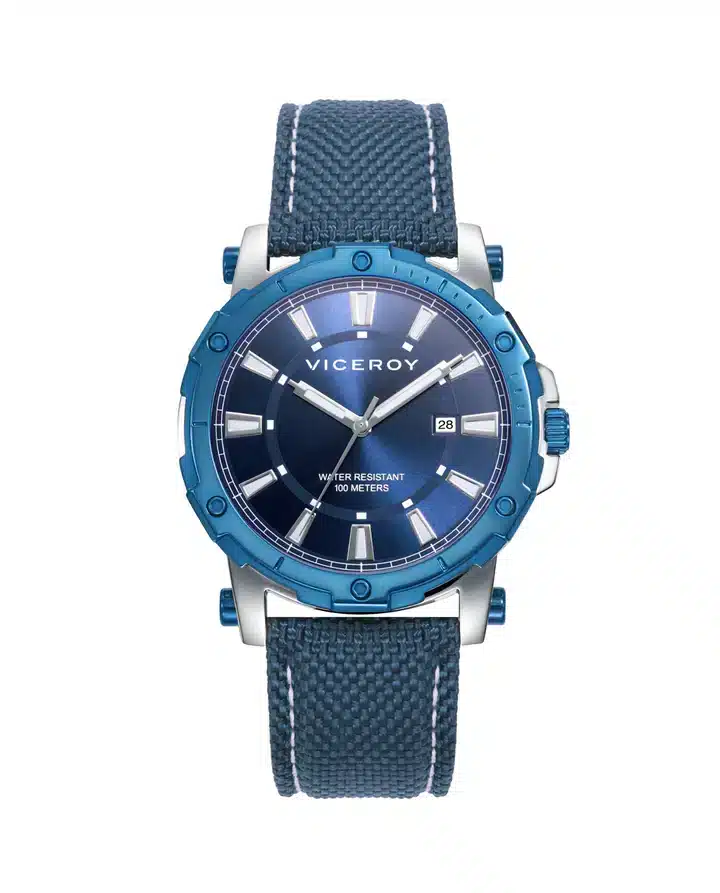 Reloj de Hombre Heat, caja de acero y correa de Nylon azul 401311-37