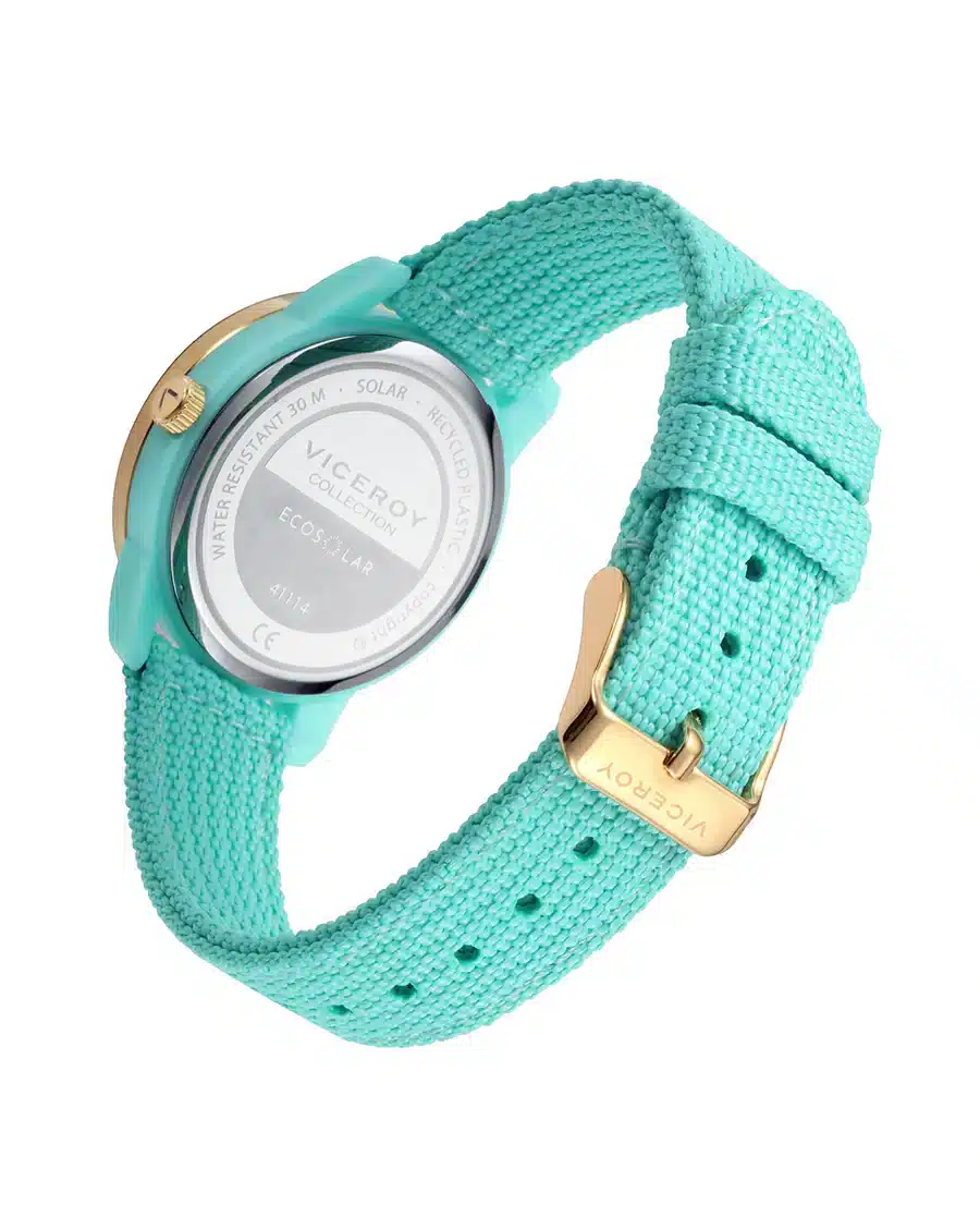 Reloj de mujer Ecosolar con caja de plástico reciclado y correa verde de nylon 41114-67 - Imagen 2