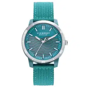 Reloj de hombre Ecosolar con caja de plástico reciclado y correa de nylon reciclado en verde 41133-67