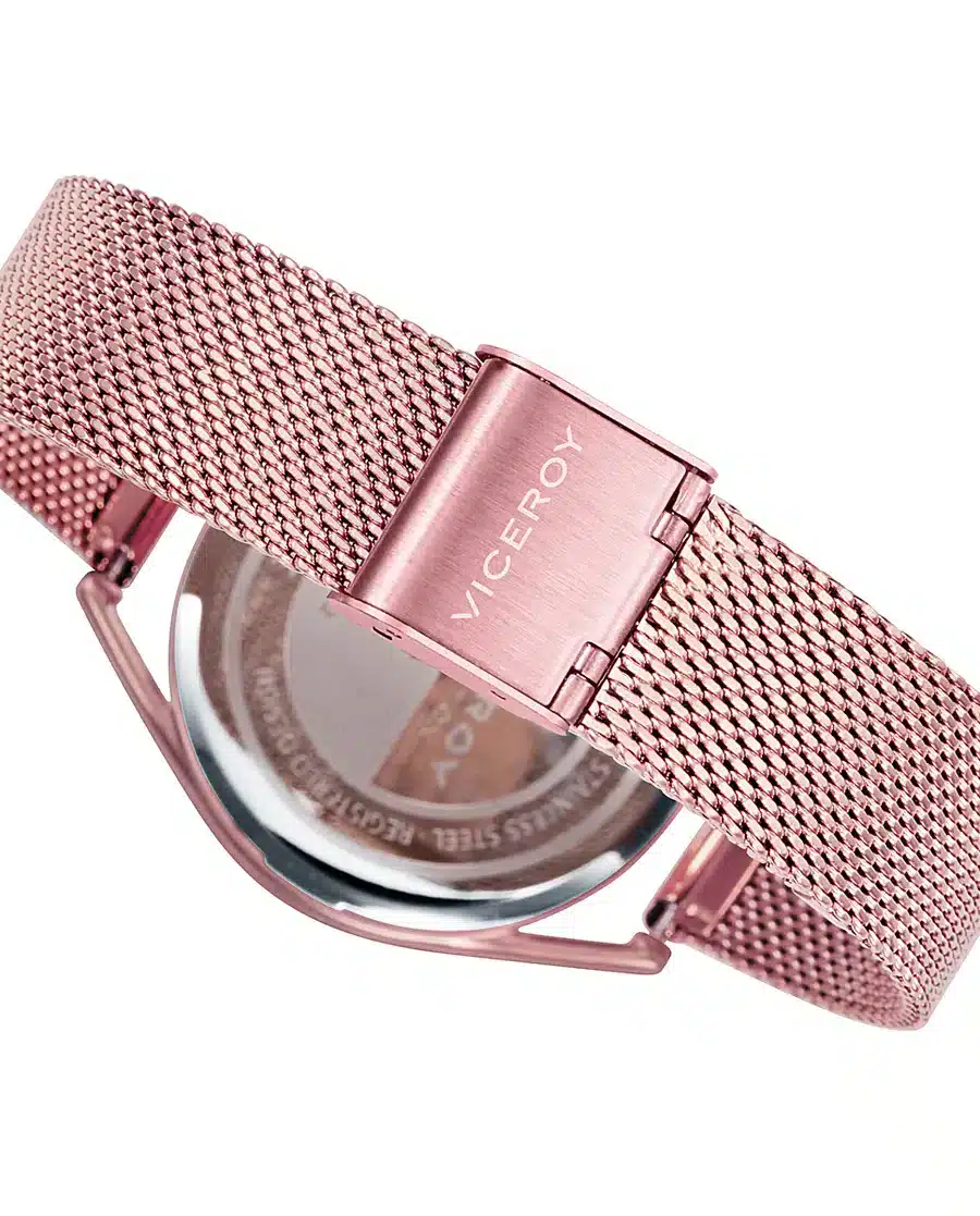 Reloj de mujer Air 3 agujas de acero IP rosa y malla milanesa 42392-17 - Imagen 3