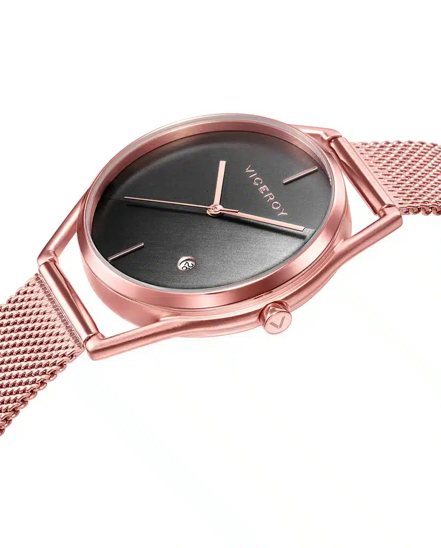 Reloj de mujer Air 3 agujas de acero IP rosa y malla milanesa 42392-17 - Imagen 2