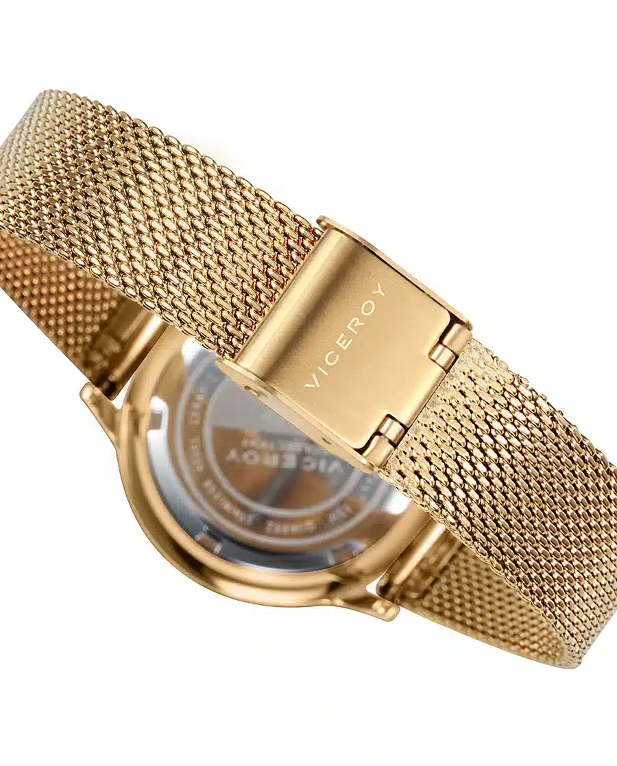 Reloj de mujer Cerámica 3 agujas de acero IP dorado y malla milanesa 471182-97 - Imagen 3