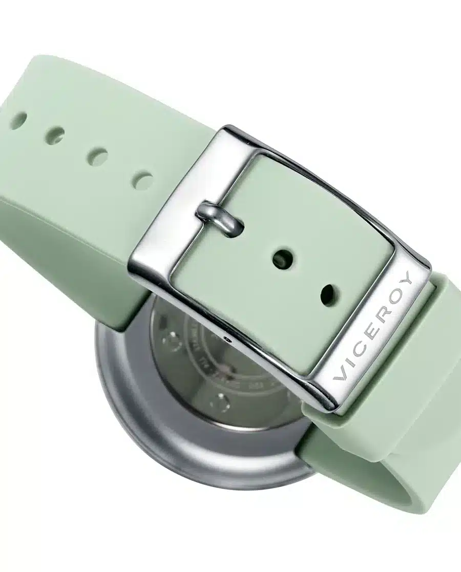 Reloj de mujer Air 3 agujas de acero y correa de silicona verde 471210-04 - Imagen 3