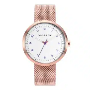 Reloj de mujer Air 3 agujas de acero y malla milanesa con IP rosa 471212-04