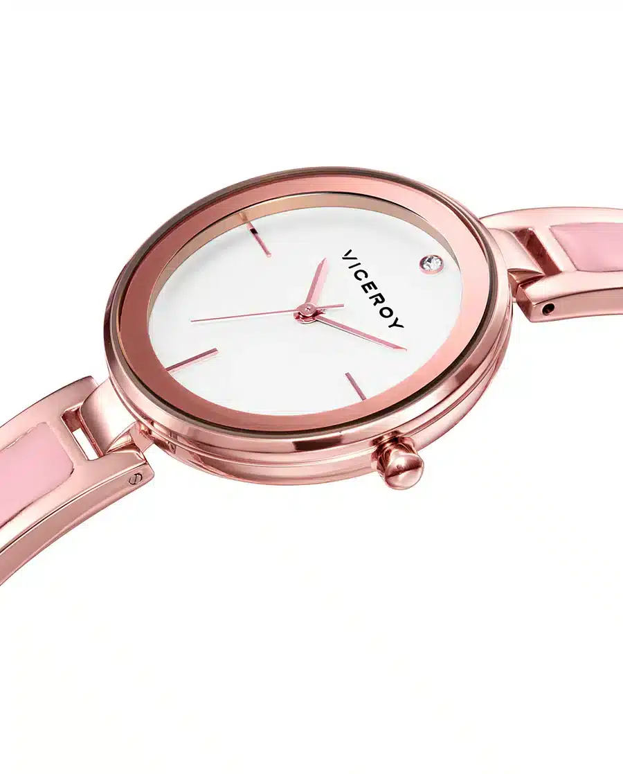 Reloj de mujer Kiss 3 agujas de acero IP rosa, esmalte rosa semirígido 471244-07 - Imagen 2