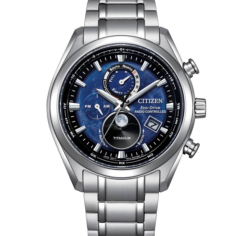 RELOJ CITIZEN RADIOCONTROLADO ECO-DRIVE TSUKI-YOMI MOONPHASE 43MM BY1010-81L