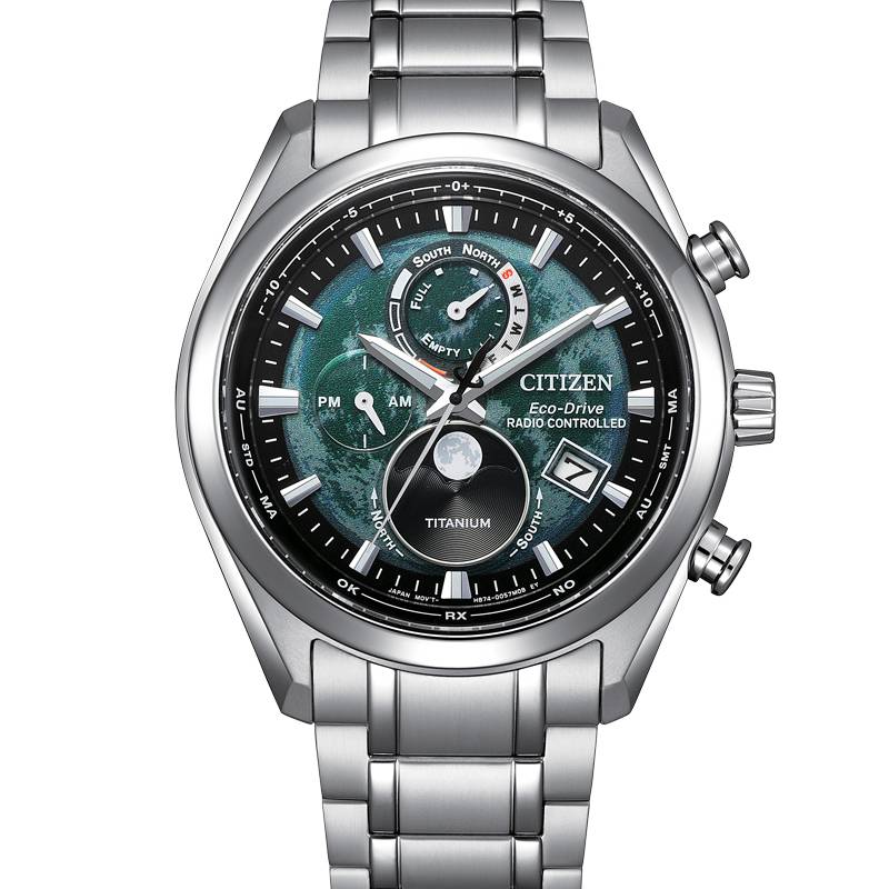 RELOJ CITIZEN RADIOCONTROLADO ECO-DRIVE TSUKI-YOMI MOONPHASE 43MM BY1010-81X