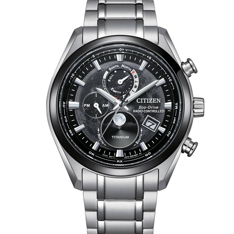 RELOJ CITIZEN RADIOCONTROLADO ECO-DRIVE TSUKI-YOMI MOONPHASE 43MM BY1018-80E