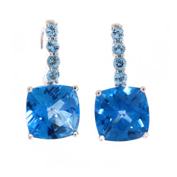 PENDIENTES ORO BLANCO Y TOPACIOS LA NUTURE J128