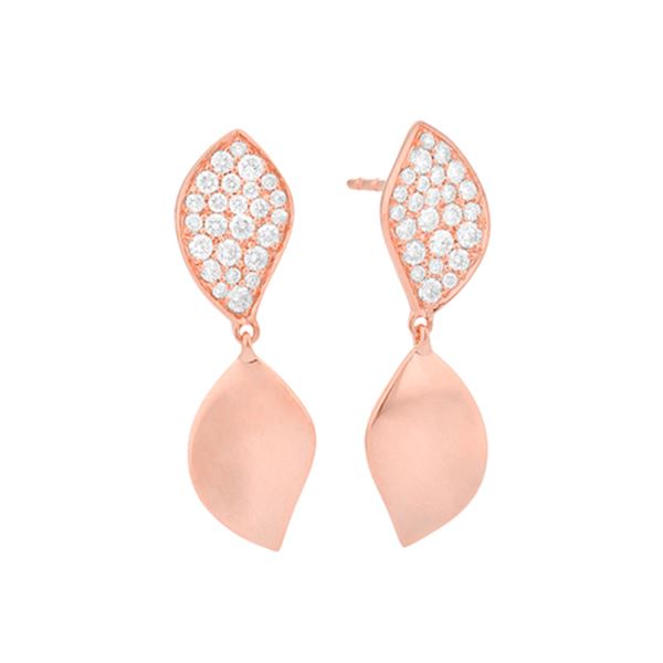 PENDIENTES ORO ROSA Y DIAMANTES NEW TWO J102