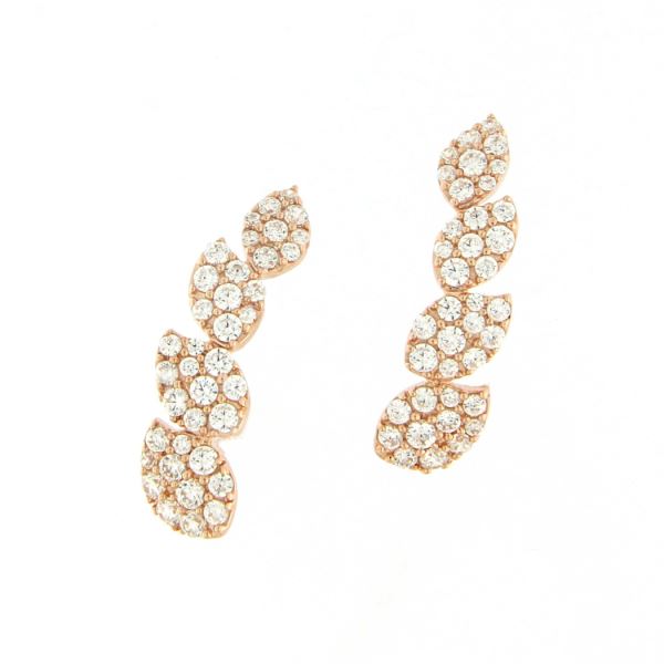PENDIENTES ORO ROSA Y DIAMANTES NEW TWO J103