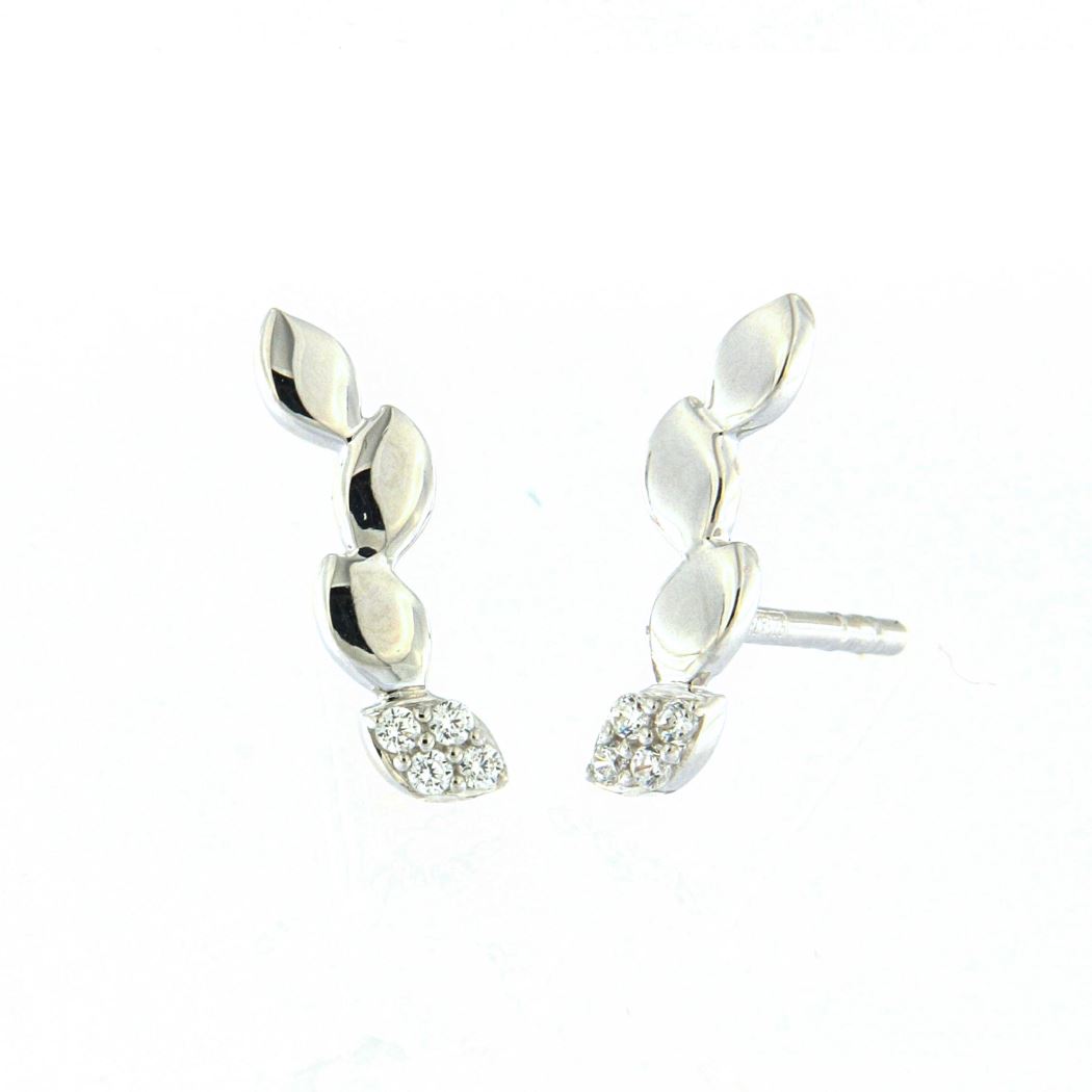 Par pendientes realizados en oro Blanco y Diamantes