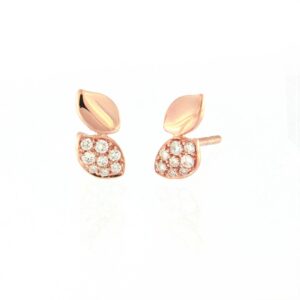 PENDIENTES ORO ROSA Y DIAMANTES NEW TWO J105