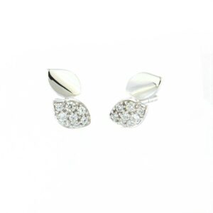 PENDIENTES ORO BLANCO Y DIAMANTES NEW TWO J106