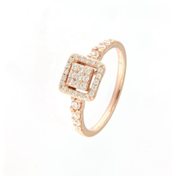 SORTIJA ORO ROSA Y DIAMANTES NEW TWO J123