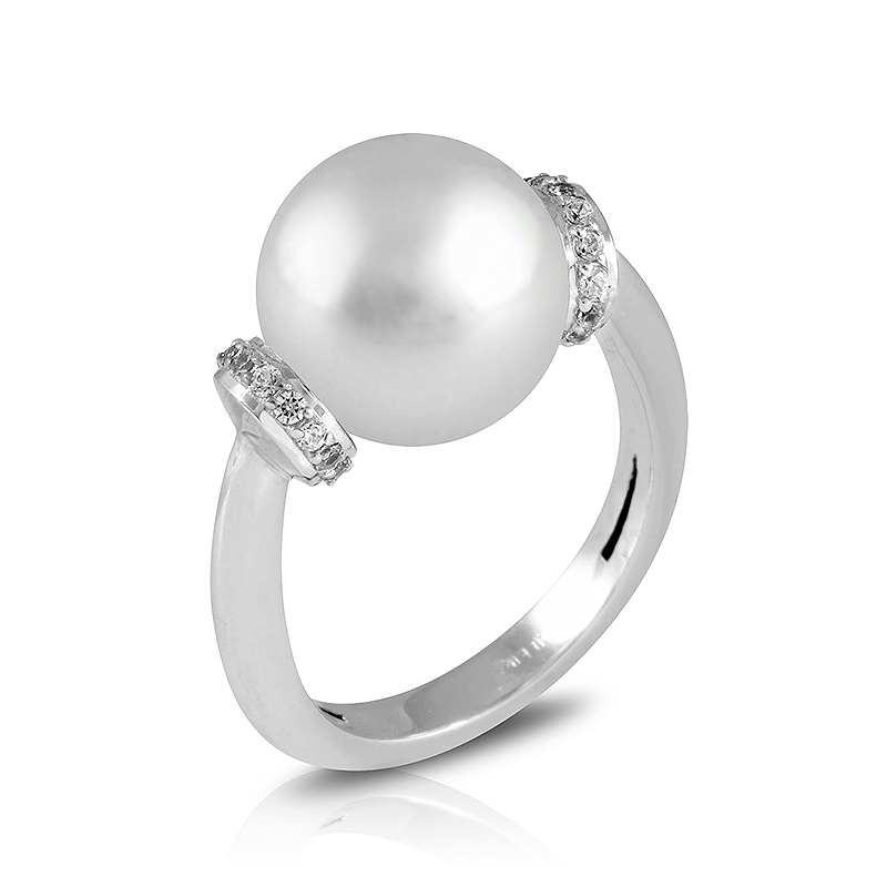 SORTIJA ORO, DIAMANTES Y PERLAS