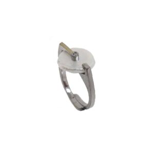 Anillo de plata, oro, perla y brillante 17733