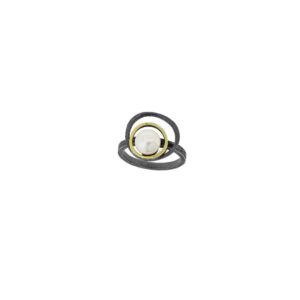 Anillo de plata, oro y perla cultivada 22353