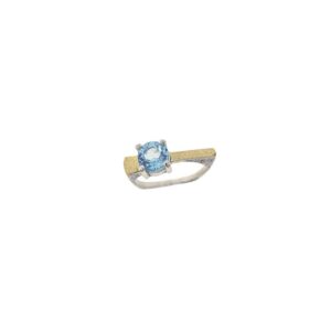 Anillo de plata, oro y topacio azul 22193