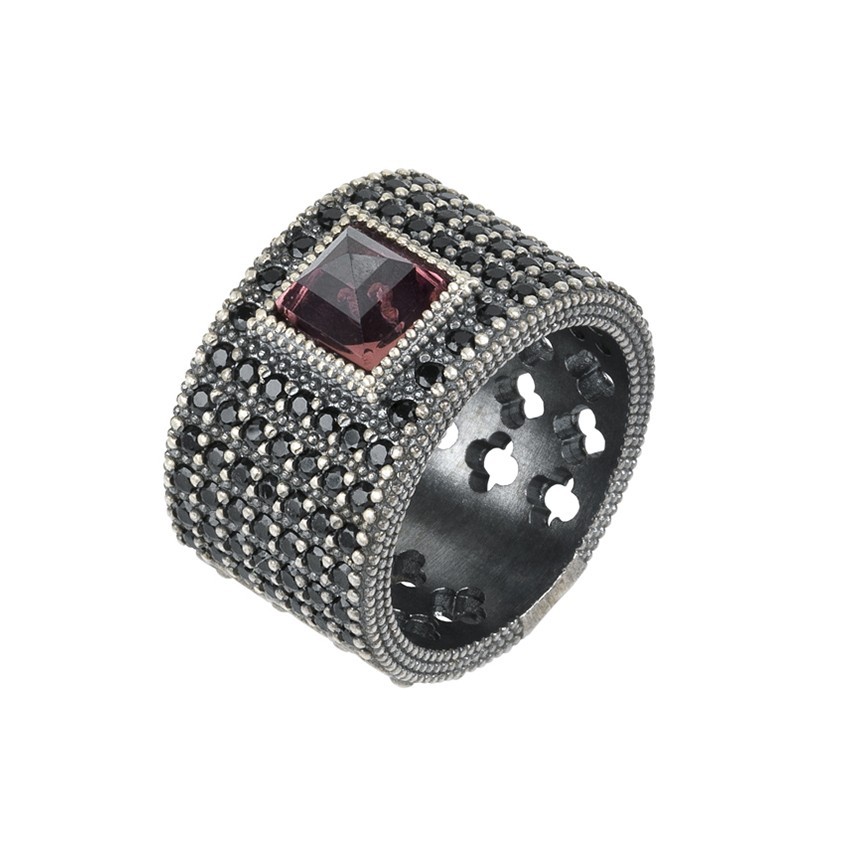 SORTIJA SUNFIELD PLATA, TURMALINA ROSA Y ESPINELAS AN061951/26