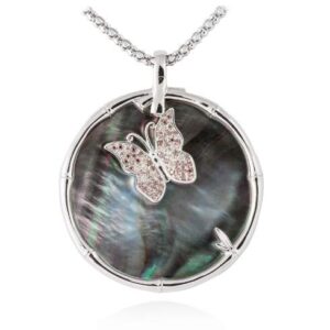 COLGANTE MARINA GARCIA BAMBOO GRIS EN PLATA 90303CB