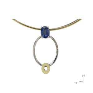 Colgante de plata, oro y cianita 22371