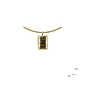 Colgante de plata, oro y ojo de tigre 22411