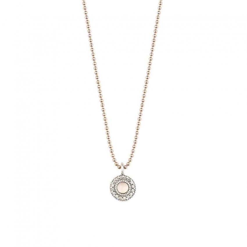 COLGANTE SUNFIELD PLATA CUARZO ROSAY CIRCONITAS CL061194/15