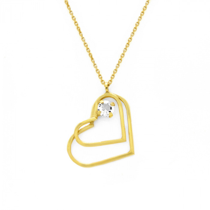 Collar Cuore doble Love oro Ref: A3377-35G