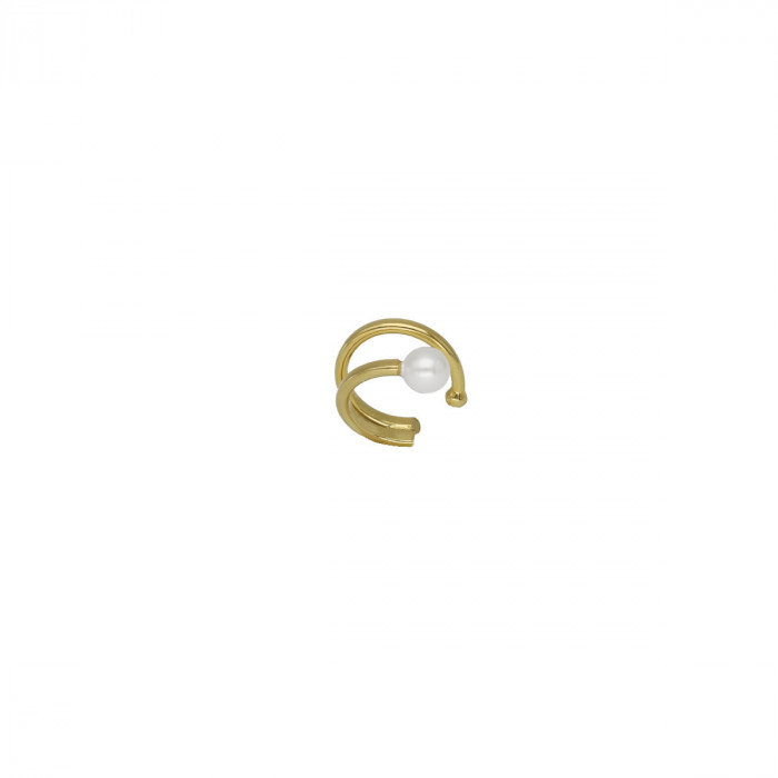 PENDIENTE V.CRUZ EAR CUFF PERLA EN PLATA DORADA A3967-DT