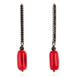 PENDIENTES MARINA GARCIA CORAL NEGRO EN PLATA NEGRA 90332PC