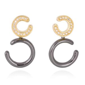 PENDIENTES MARINA GARCIA RAWA COÑAC EN PLATA NEGRA 90656PN