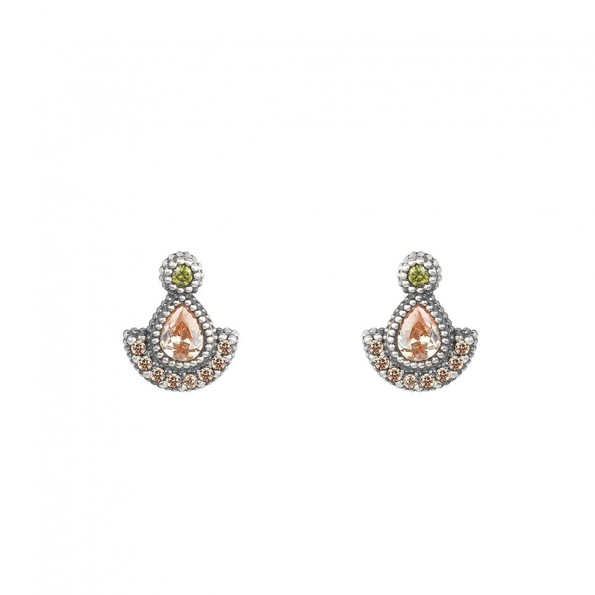 PENDIENTE SUNFIELD PLATA Y CIRCONITAS PE061855