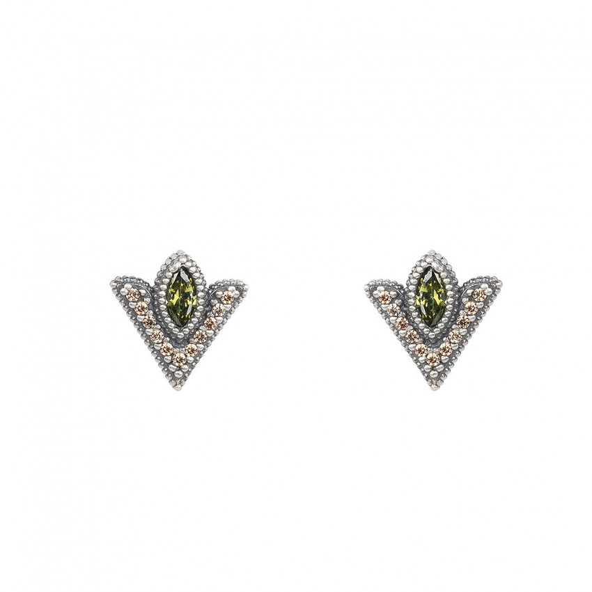 PENDIENTE SUNFIELD PLATA Y CIRCONITAS PE061856