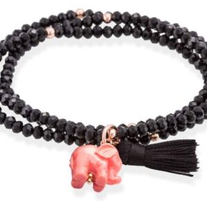 PULSERA MARINA GARCIA ZEN NEGRO EN PLATA ROSA 90019UE