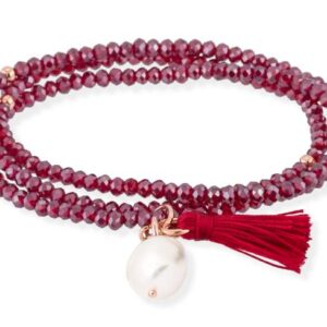 PULSERA MARINA GARCIA ZEN ROJO EN PLATA ROSA 90014UP
