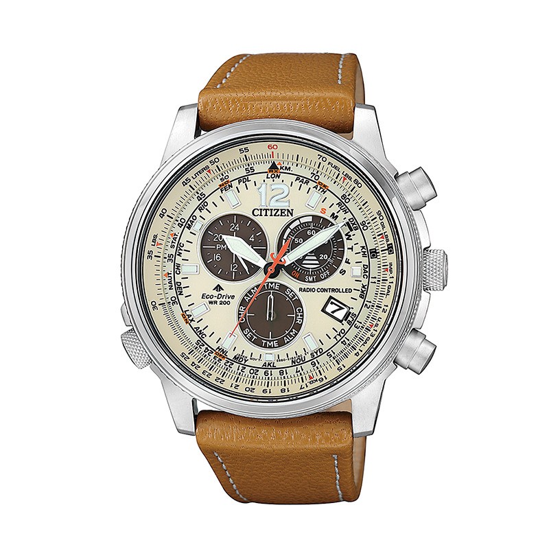 RELOJ CITIZEN RADIOCONTROLADO CRONO PILOT E660 ACERO CB5860-35X