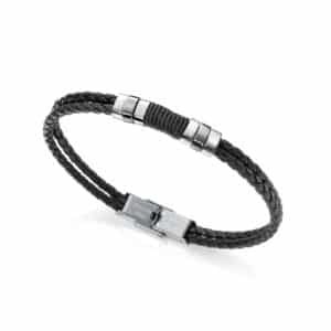 Pulsera Viceroy Piel Doble Trenzada Fina Y Acero S F