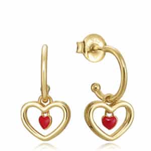 Pnd Plata Ley Dorado Cor Esmalte  Rojo Sra Jwls