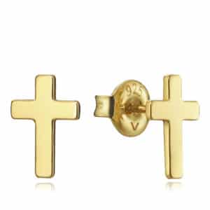 Pnd Plata Ley Dorado Tipo Botón  Cruz Sra Fn
