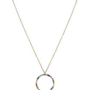 Collar Plata De Ley Baño Oro Circ Sra Jewels