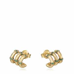 Pendiente Plata De Ley Baño Oro Circ Sra Jewels