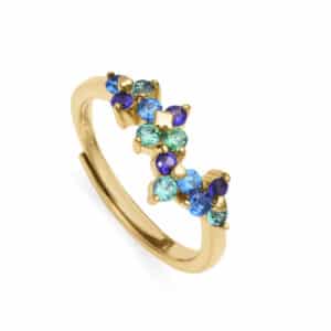 Anillo Plata De Ley Baño Oro Circ Sra Jewels