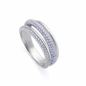 Anillo Plata De Ley Baño Rodio Sra Jewels