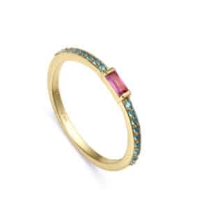Anillo Plata De Ley Baño Oro Circ Sra Jewels
