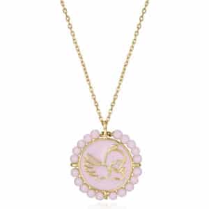Collar Plata De Ley Baño Oro Piedr Niña Jwls