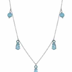 Collar Plata De Ley Baño Rodio Pied Sra Jwls